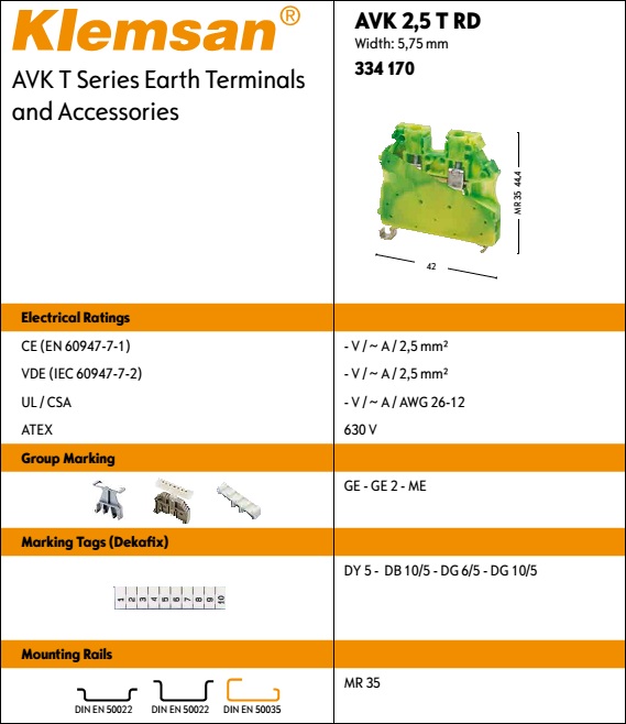 C?u d?u day Klemsan AVK 2,5 T RD - 2.5 mm2 | AVK ...